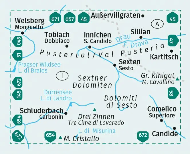 Bild: 9783991540366 | KOMPASS Wanderkarte 657 Sextner Dolomiten, Hochpustertal / Dolomiti...