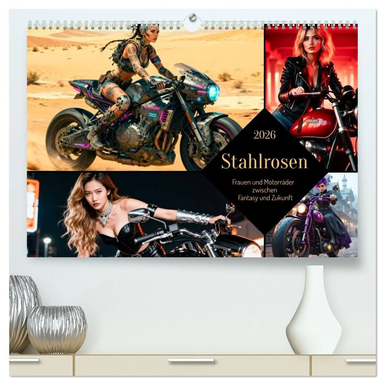 Cover: 9783516700466 | Stahlrosen (hochwertiger Premium Wandkalender 2026 DIN A2 quer),...