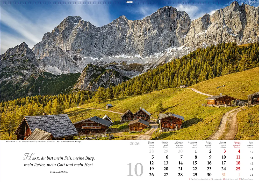 Bild: 4250222990566 | Lobet, ihr Berge, den Herrn 2026 | Kalender | Spiralbindung | Deutsch