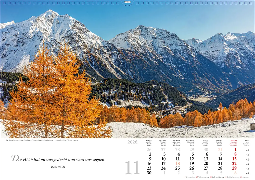 Bild: 4250222990566 | Lobet, ihr Berge, den Herrn 2026 | Kalender | Spiralbindung | Deutsch