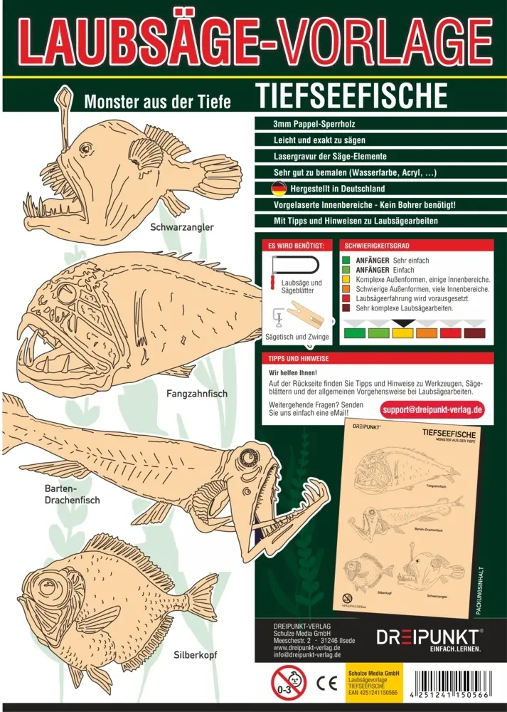 Cover: 4251241150566 | Laubsägevorlage Tiefseefische | Schulze Media GmbH | Deutsch | 2020