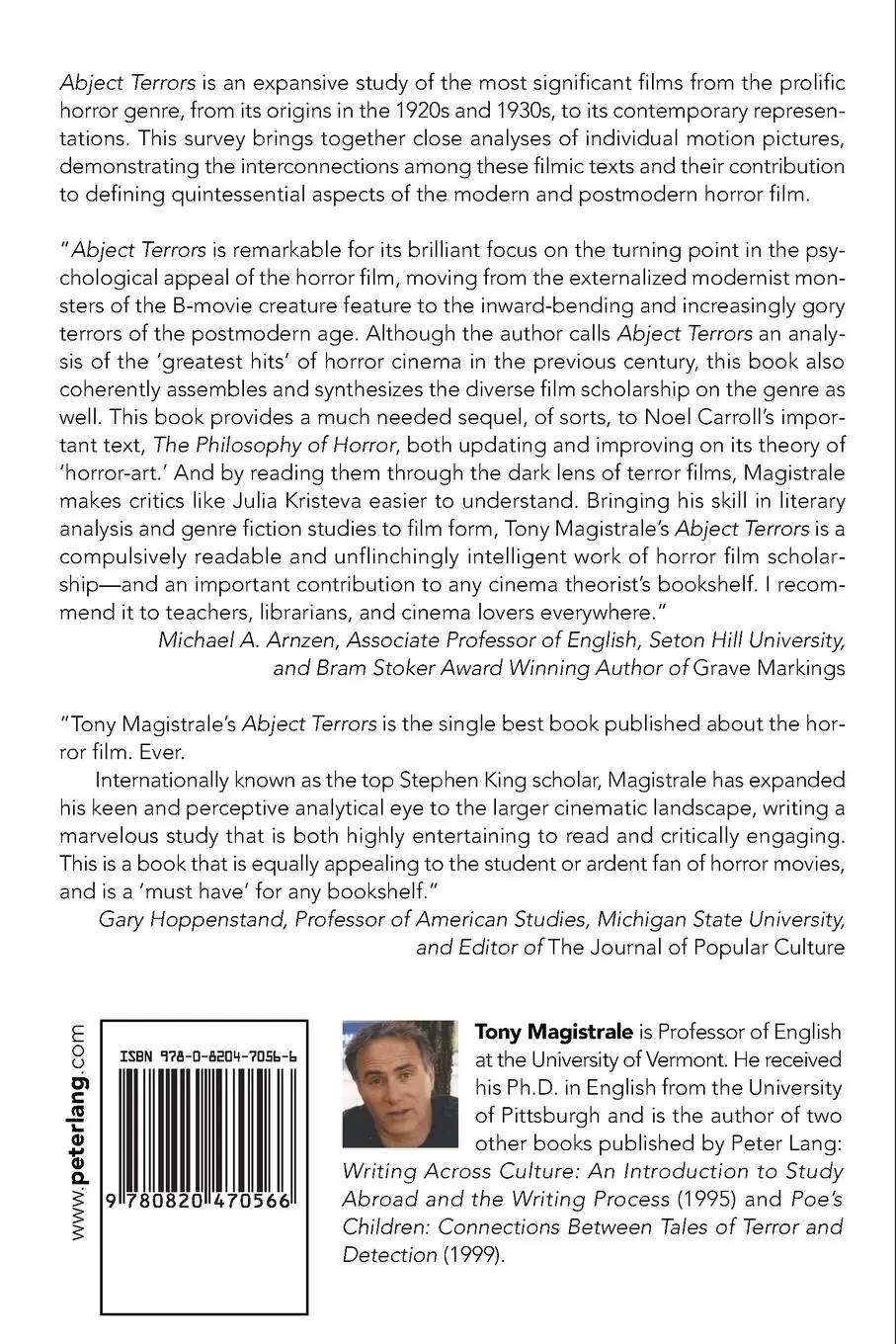 Rückseite: 9780820470566 | Abject Terrors | Surveying the Modern and Postmodern Horror Film
