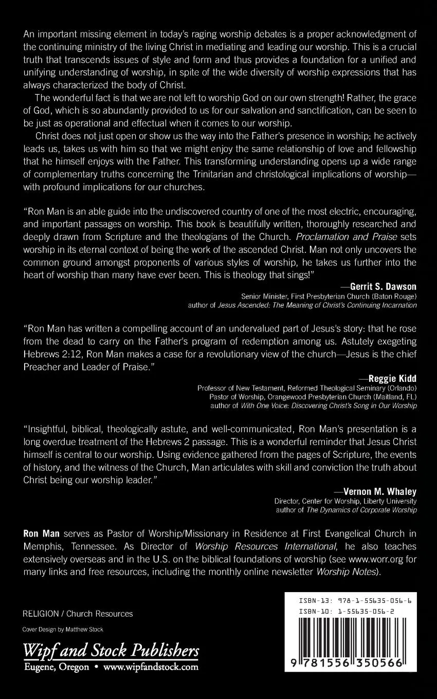 Rückseite: 9781556350566 | Proclamation and Praise | Ron Man | Taschenbuch | Englisch | 2007