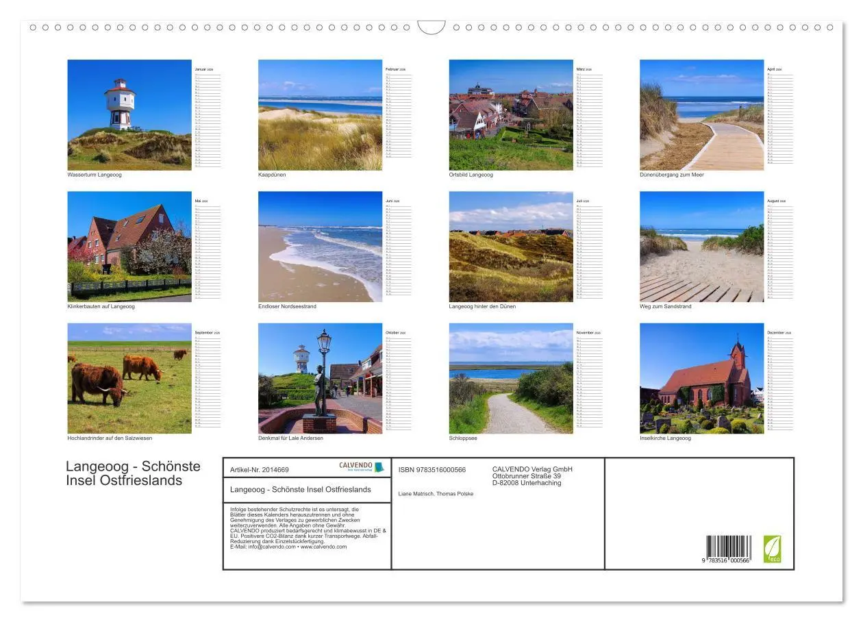 Bild: 9783516000566 | Langeoog - Schönste Insel Ostfrieslands (Wandkalender 2026 DIN A2...