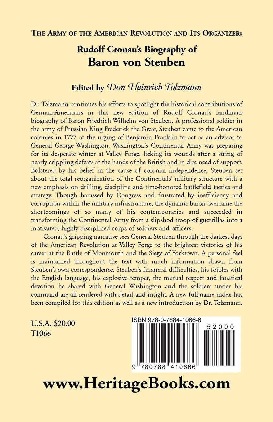 Rückseite: 9780788410666 | Biography of Baron Von Steuben, the Army of the American Revolution...