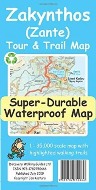Cover: 9781782750666 | Zakynthos (Zante) Tour &amp; Trail Map | Jan Kostura | (Land-)Karte | 2019