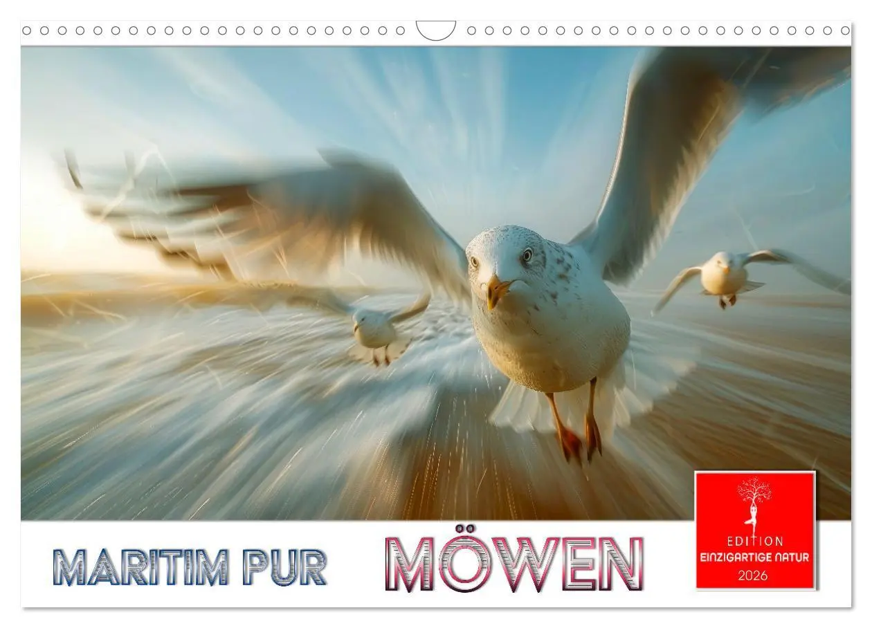 Cover: 9783457380666 | Maritim pur - Möwen (Wandkalender 2026 DIN A3 quer), CALVENDO...