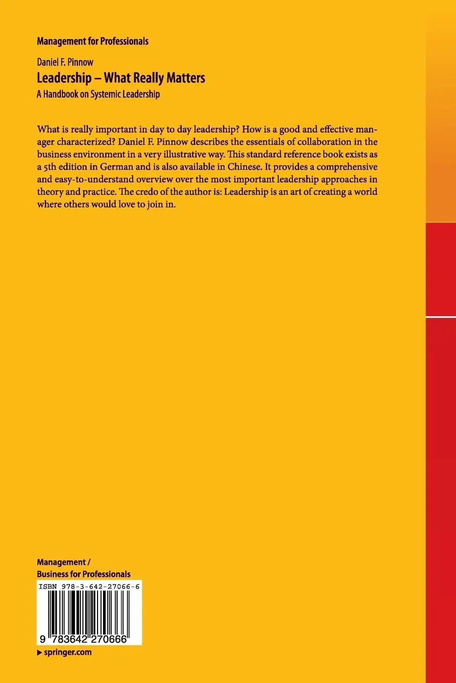 Rückseite: 9783642270666 | Leadership - What Really Matters | A Handbook on Systemic Leadership