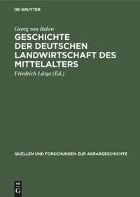Cover: 9783828250666 | Geschichte der deutschen Landwirtschaft des Mittelalters | Below