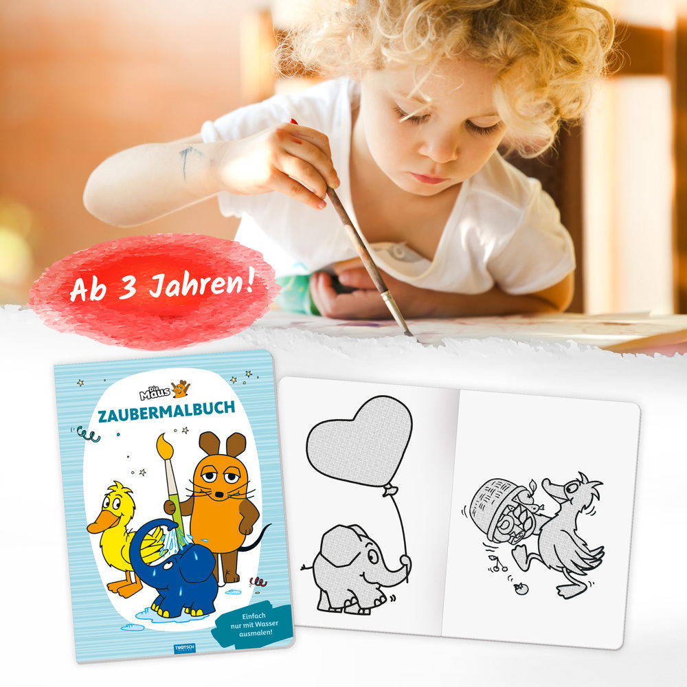 Bild: 9783988020666 | Die Maus Zaubermalbuch | Einfach nur mit Wasser ausmalen!, Die Maus