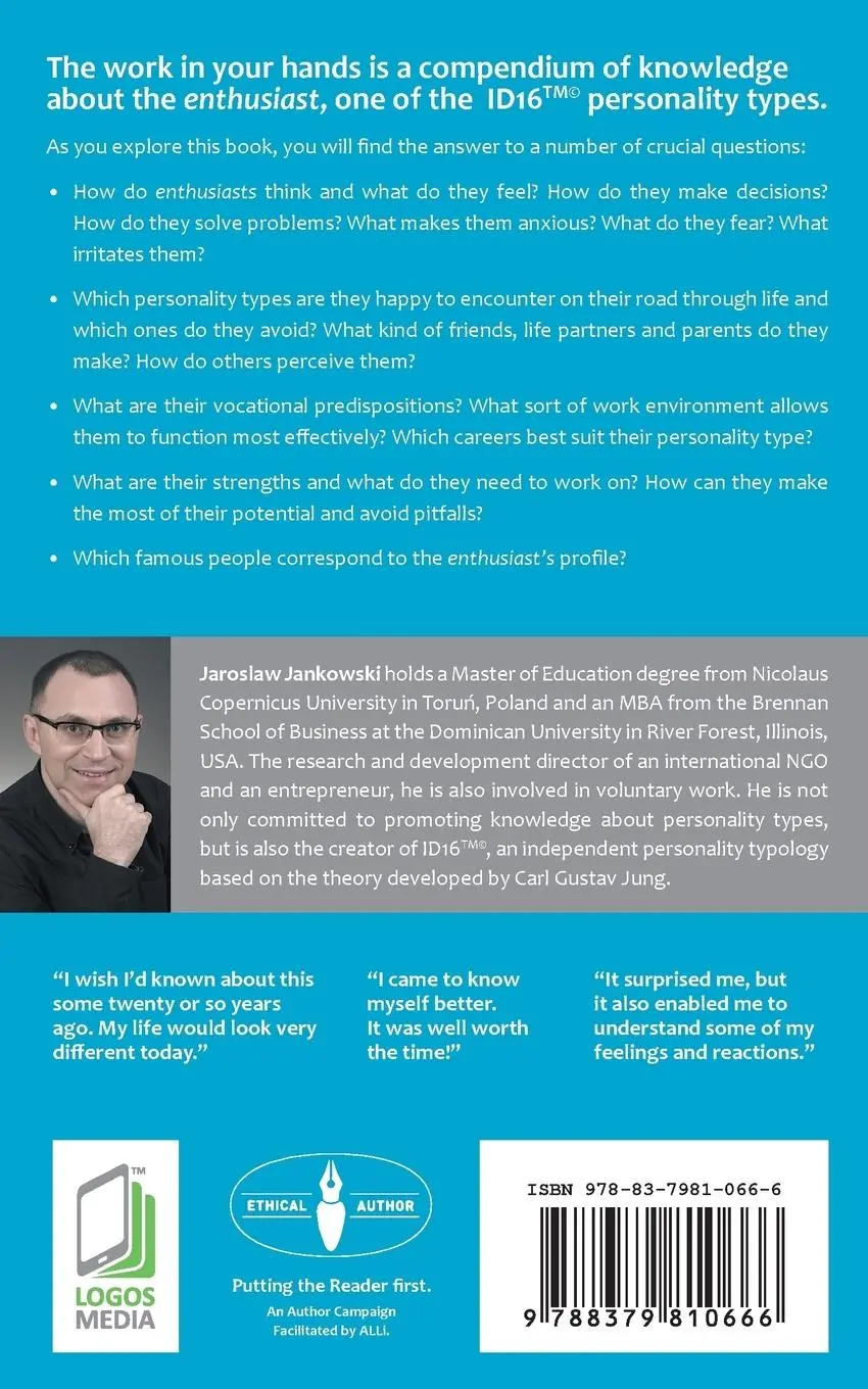 Rückseite: 9788379810666 | The Enthusiast | Your Guide to the ENFP Personality Type | Jankowski