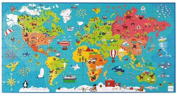 Cover: 5414561810766 | Puzzle XXL Weltkarte (Kinderpuzzle) | Spiel | 276181076 | Deutsch