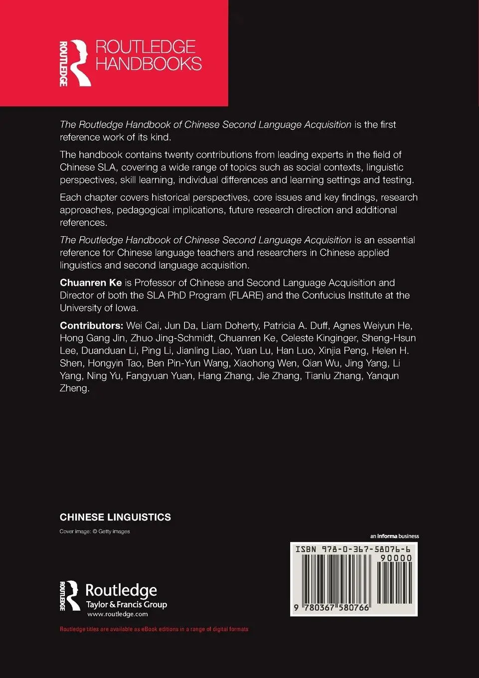 Rückseite: 9780367580766 | The Routledge Handbook of Chinese Second Language Acquisition | Ke
