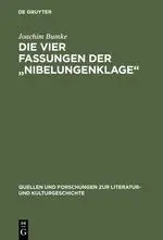 Cover: 9783110150766 | Die vier Fassungen der "Nibelungenklage" | Joachim Bumke | Buch | XIV