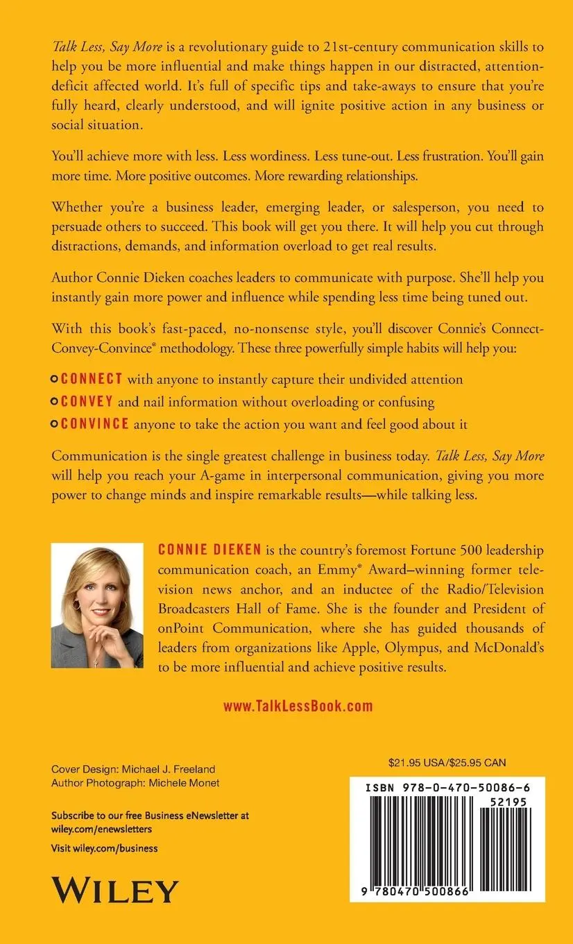 Rückseite: 9780470500866 | Talk Less, Say More | Connie Dieken | Buch | 176 S. | Englisch | 2009