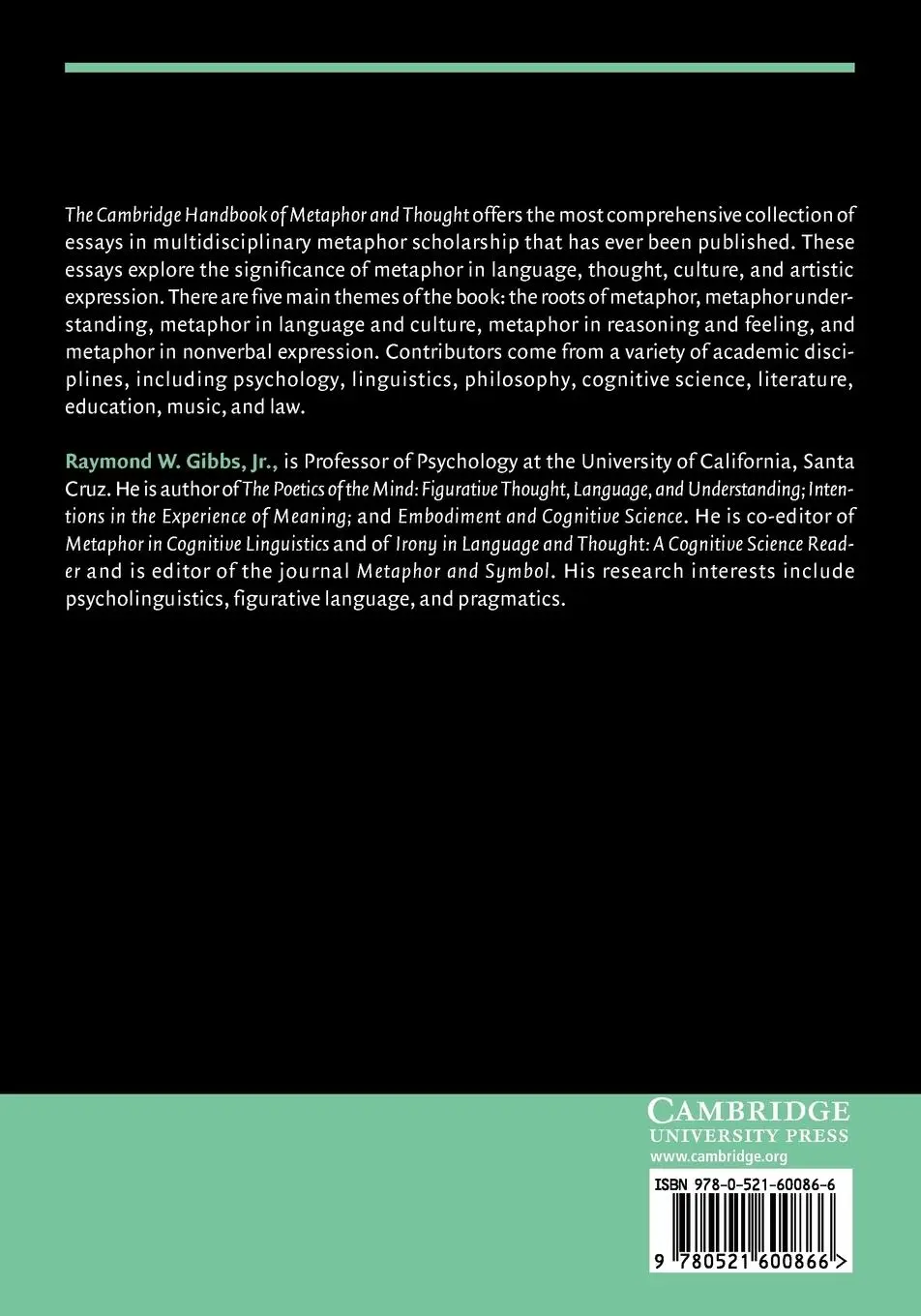 Rückseite: 9780521600866 | The Cambridge Handbook of Metaphor and Thought | Raymond W. Jr. Gibbs