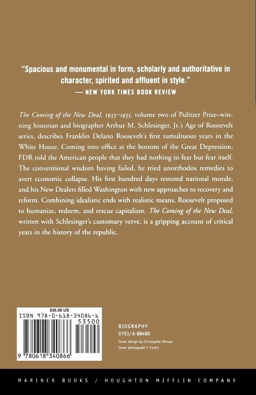 Rückseite: 9780618340866 | The Coming of the New Deal, 1933-1935 | Arthur Meier Jr. Schlesinger