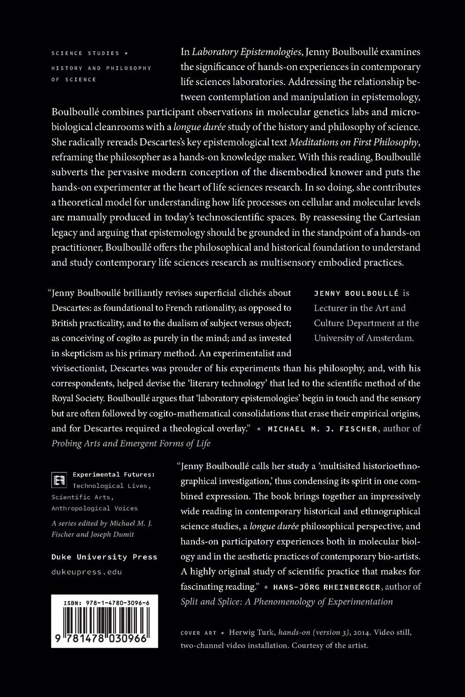 Rückseite: 9781478030966 | Laboratory Epistemologies | A Hands-On Perspective | Jenny Boulboullé