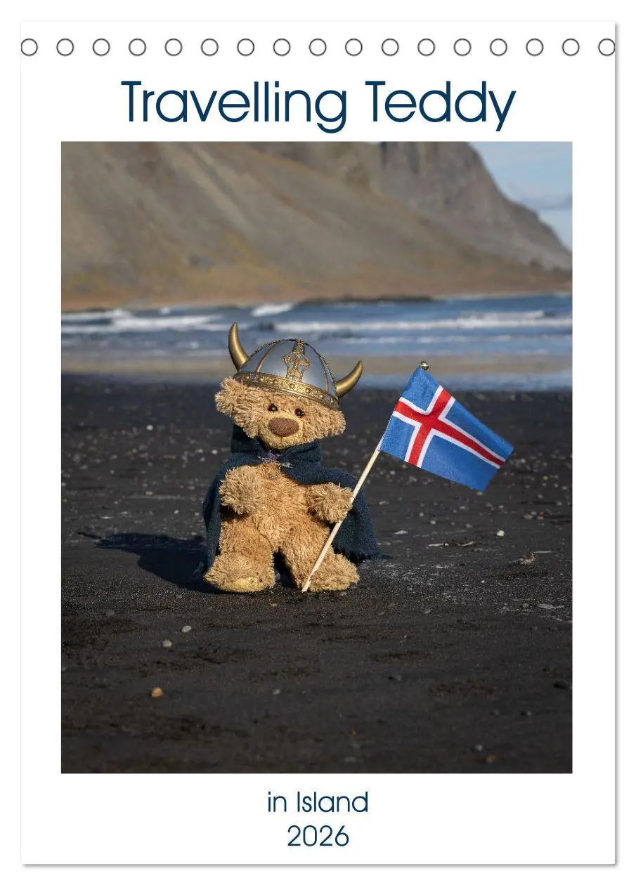 Cover: 9783516370966 | Travelling Teddy in Island (Tischkalender 2026 DIN A5 hoch),...