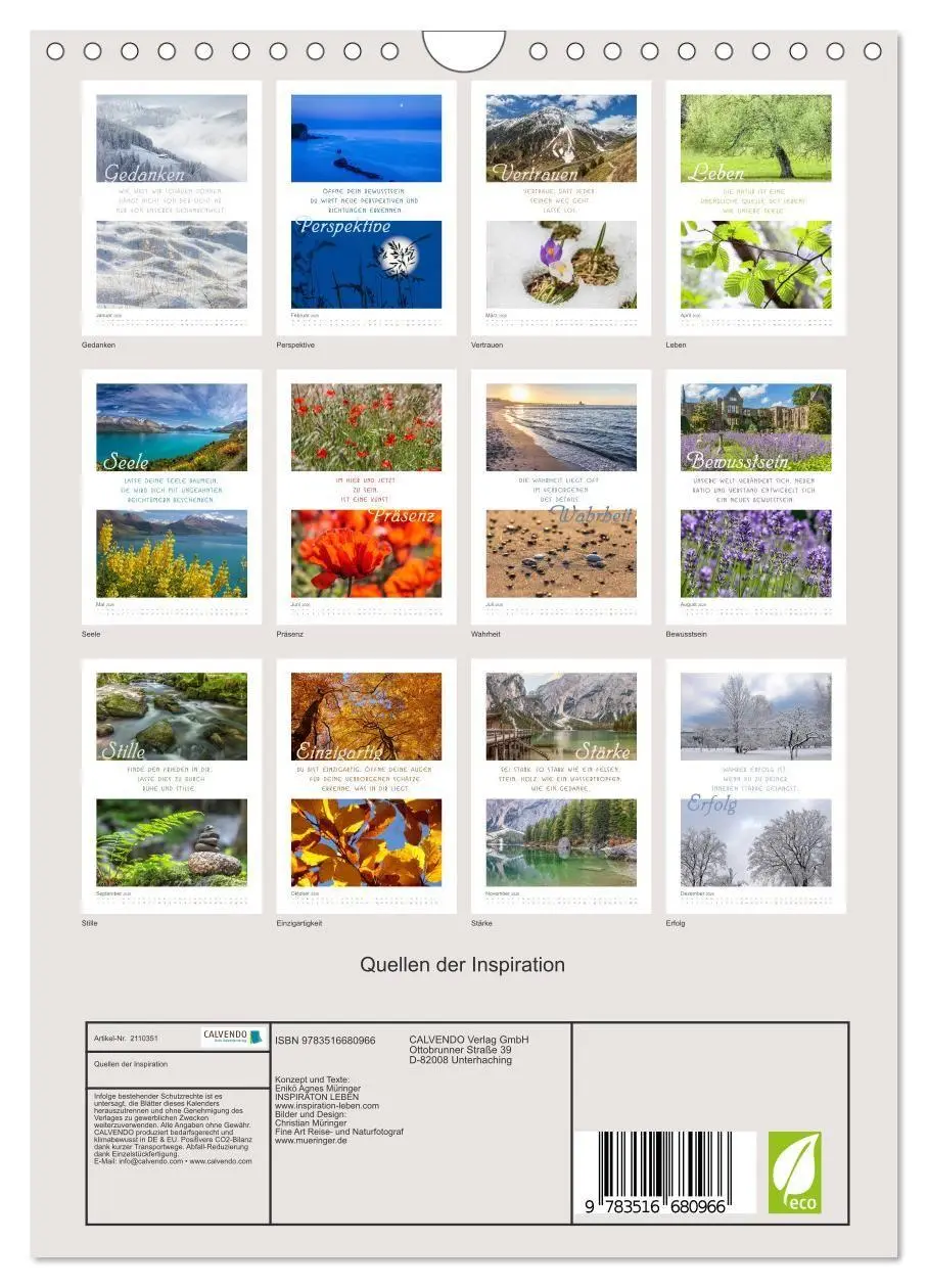 Bild: 9783516680966 | Quellen der Inspiration (Wandkalender 2026 DIN A4 hoch), CALVENDO...
