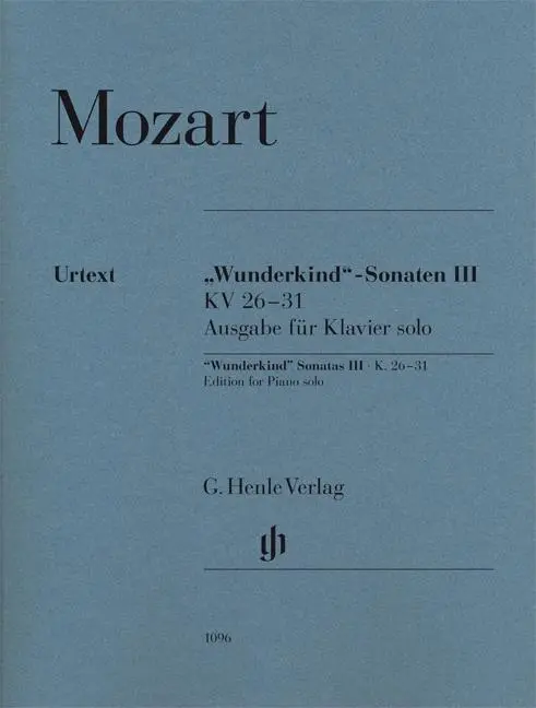 Cover: 9790201810966 | Wunderkind' Sonatas Volume III K.26-31 | Wolfgang Amadeus Mozart