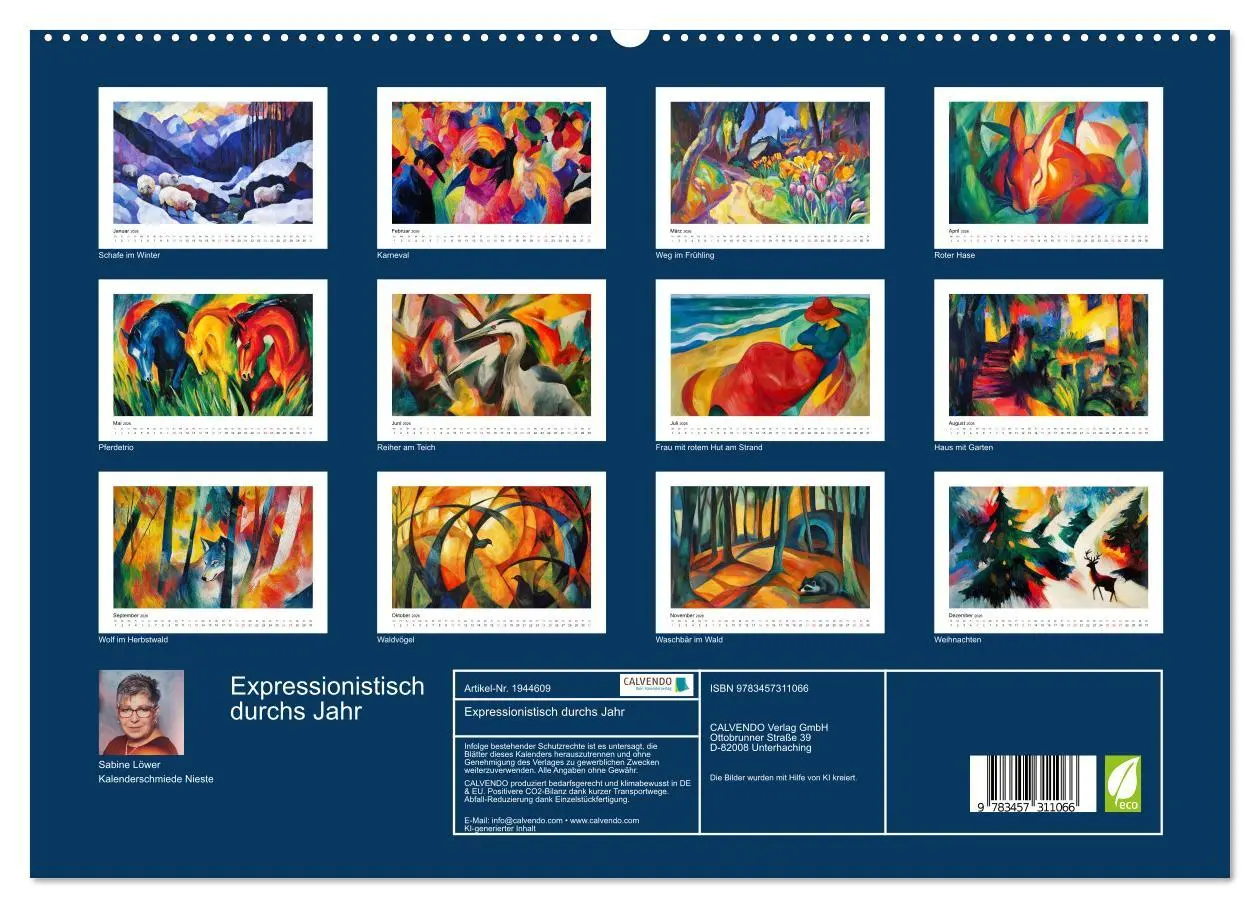 Bild: 9783457311066 | Expressionistisch durchs Jahr (hochwertiger Premium Wandkalender...