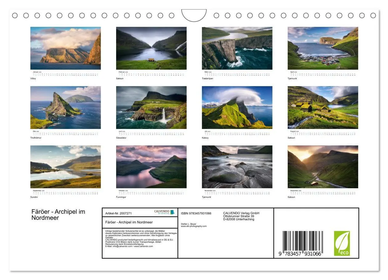 Bild: 9783457931066 | Färöer - Archipel im Nordmeer (Wandkalender 2026 DIN A4 quer),...