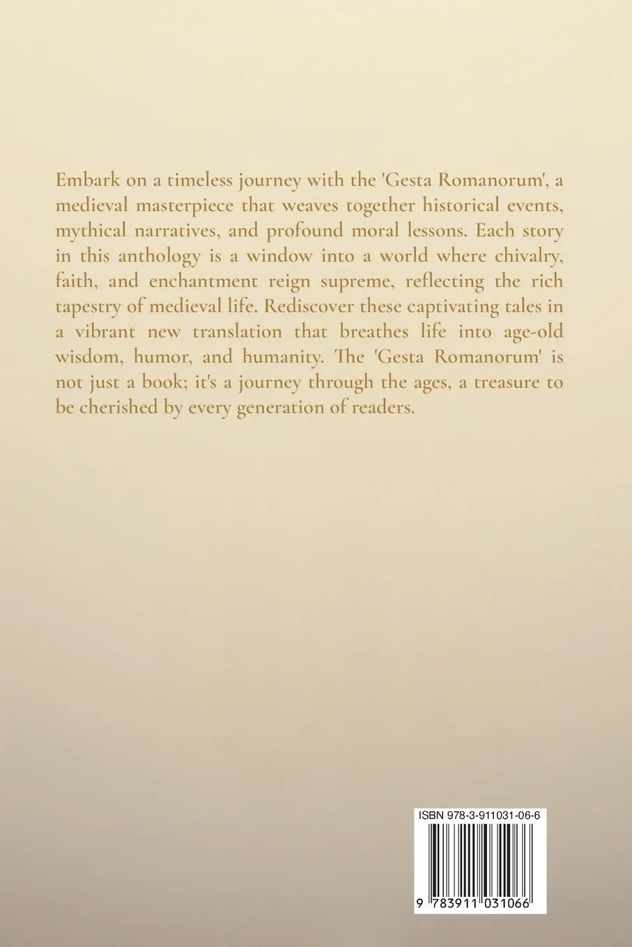Rückseite: 9783911031066 | Gesta Romanorum / The Deeds of the Romans | Unknown | Taschenbuch