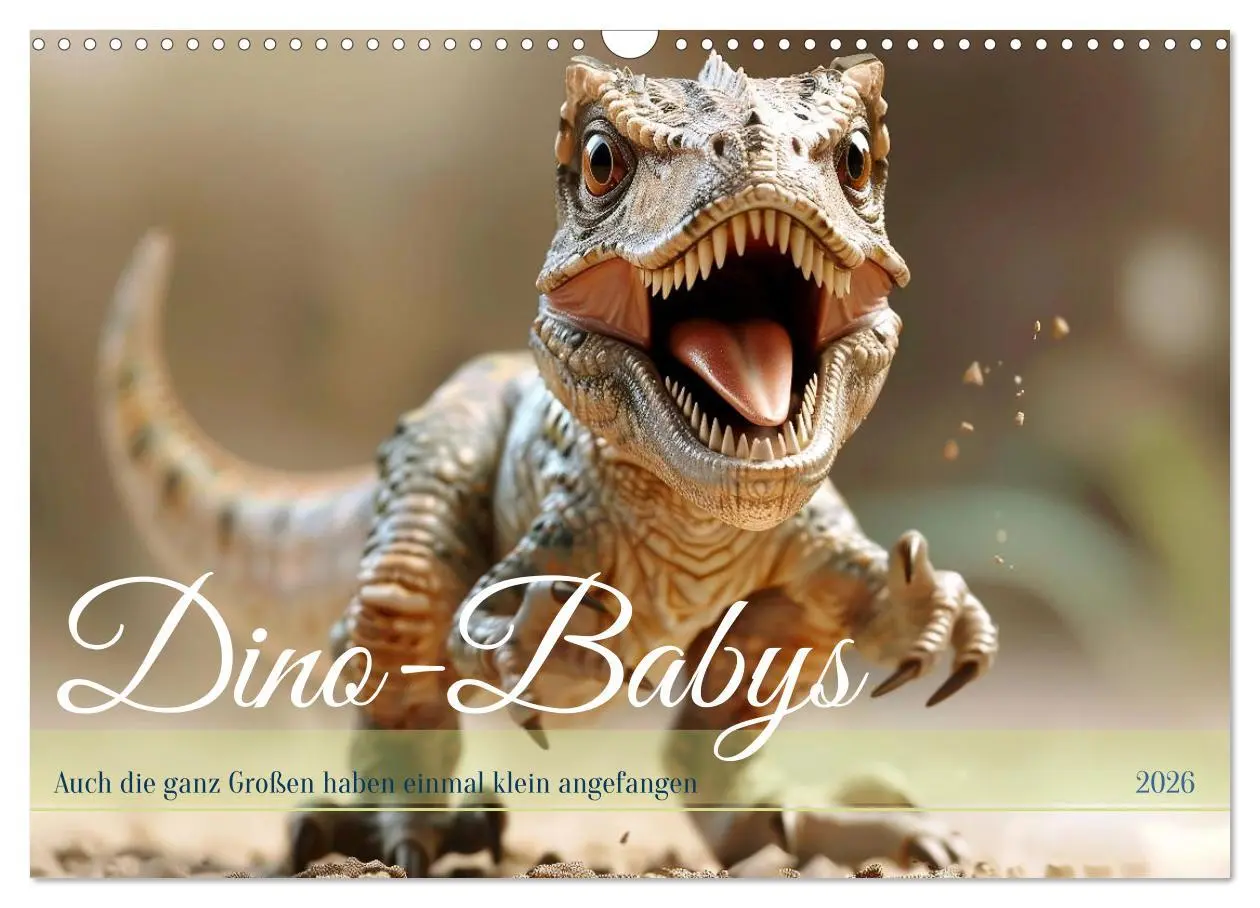 Cover: 9783457301166 | Dino-Babys (Wandkalender 2026 DIN A3 quer), CALVENDO Monatskalender