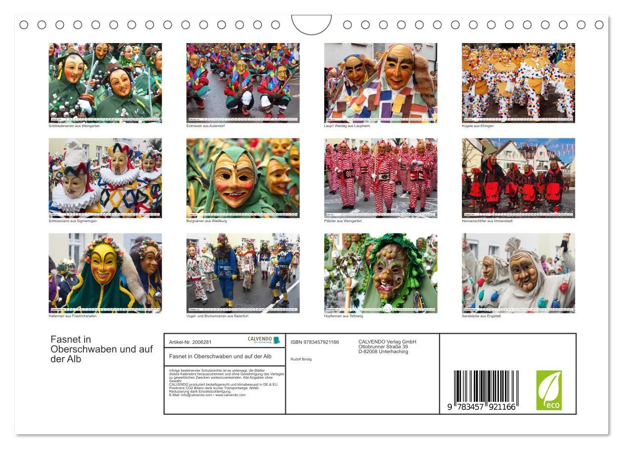 Bild: 9783457921166 | Fasnet in Oberschwaben und auf der Alb (Wandkalender 2026 DIN A4...