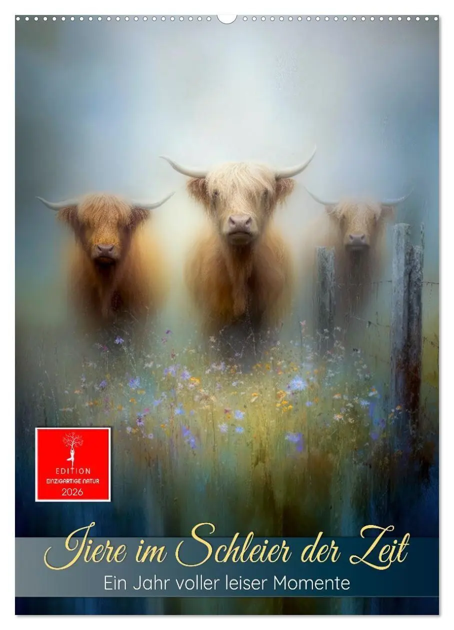 Cover: 9783516701166 | Tiere im Schleier der Zeit (Wandkalender 2026 DIN A2 hoch),...