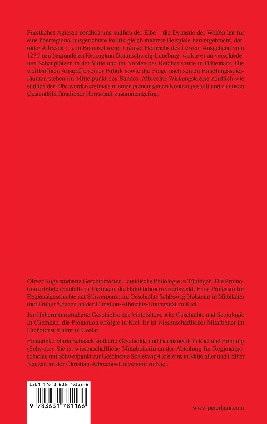 Rückseite: 9783631781166 | Der letzte Welfe im Norden | Oliver Auge (u. a.) | Buch | Gebunden