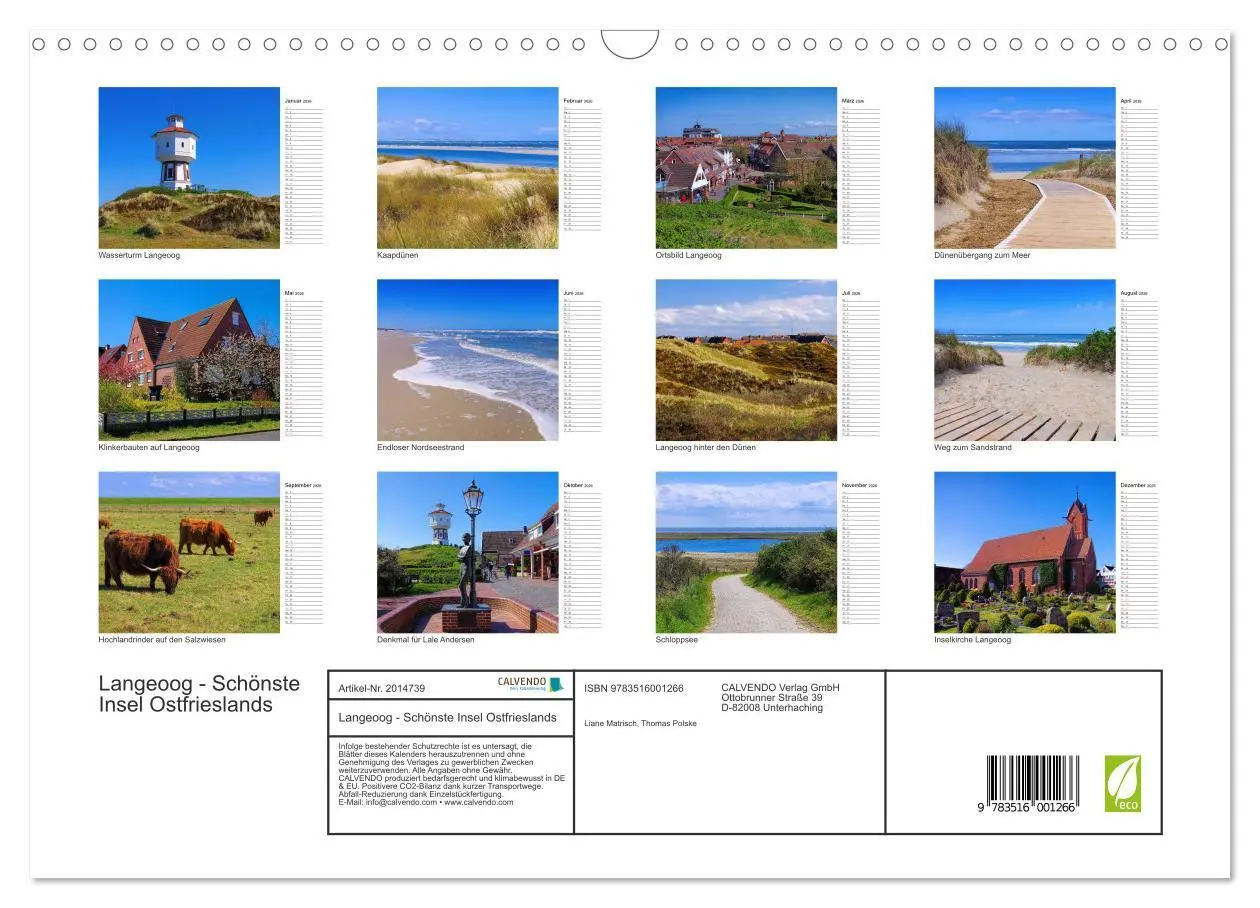 Bild: 9783516001266 | Langeoog - Schönste Insel Ostfrieslands (Wandkalender 2026 DIN A3...