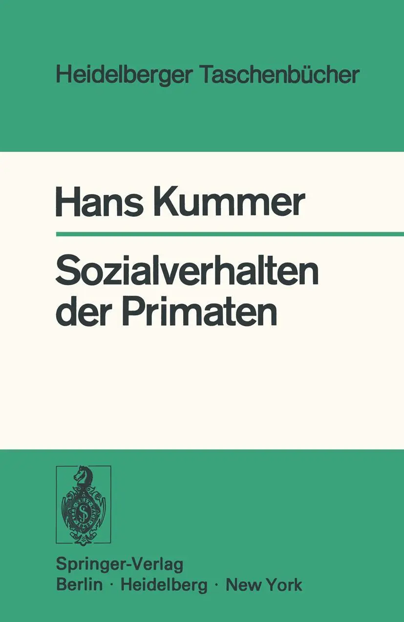 Cover: 9783540071266 | Sozialverhalten der Primaten | H. Kummer | Taschenbuch | x | Deutsch