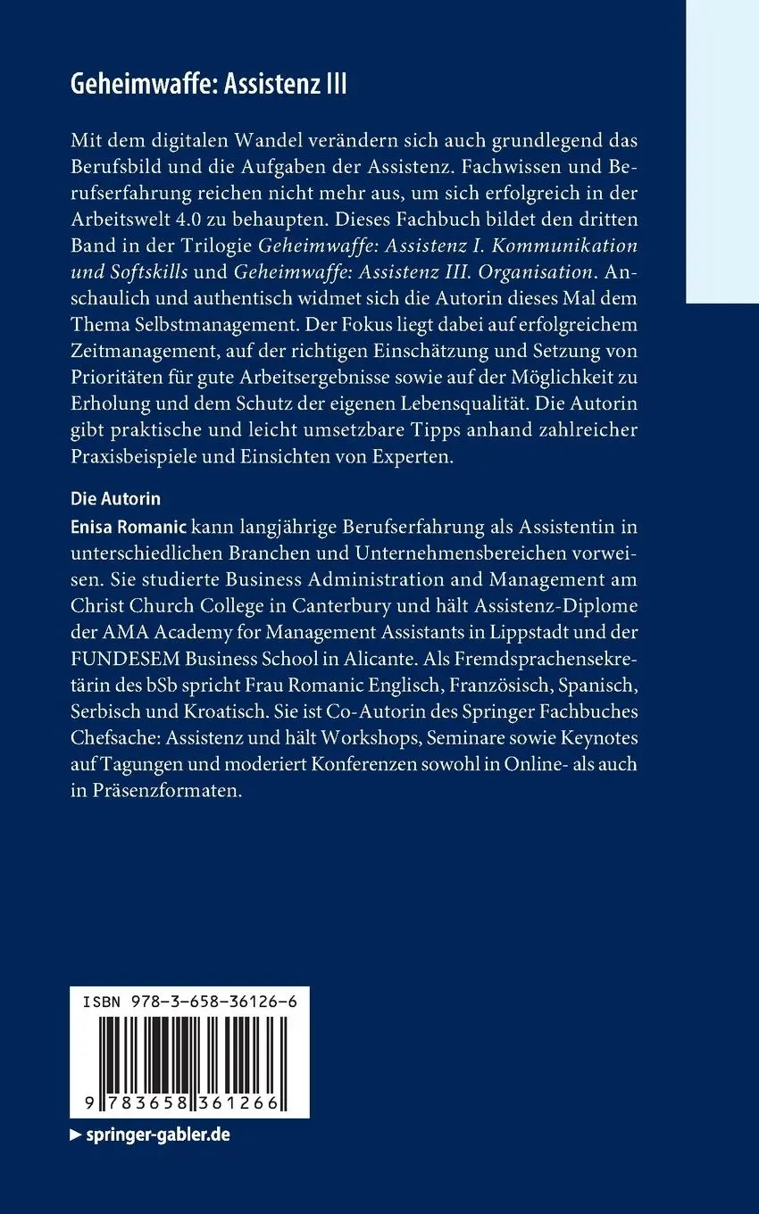 Rückseite: 9783658361266 | Geheimwaffe: Assistenz III | Enisa Romanic | Taschenbuch | xvi | 2022