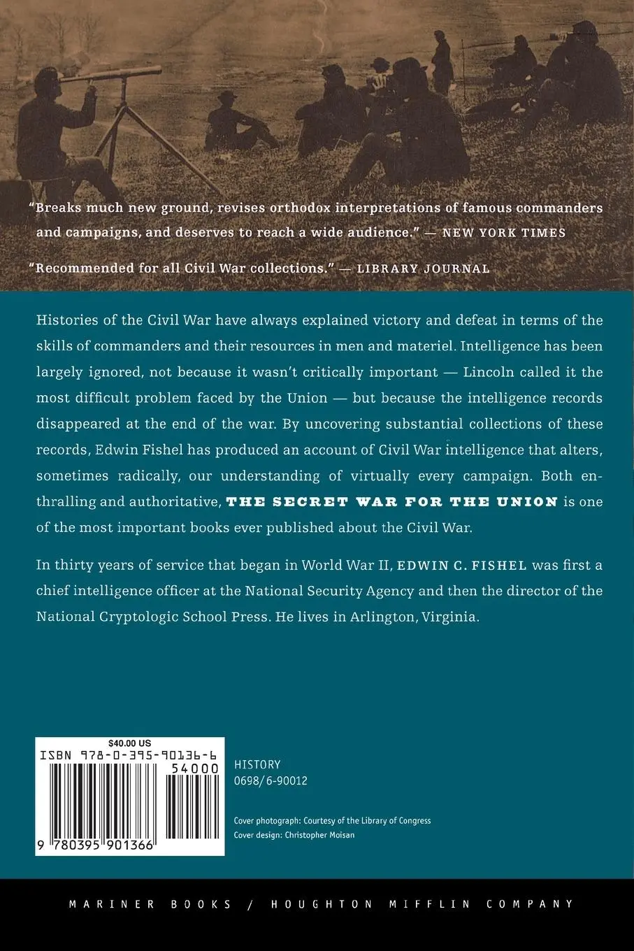 Rückseite: 9780395901366 | The Secret War for the Union | Edwin C. Fishel (u. a.) | Taschenbuch