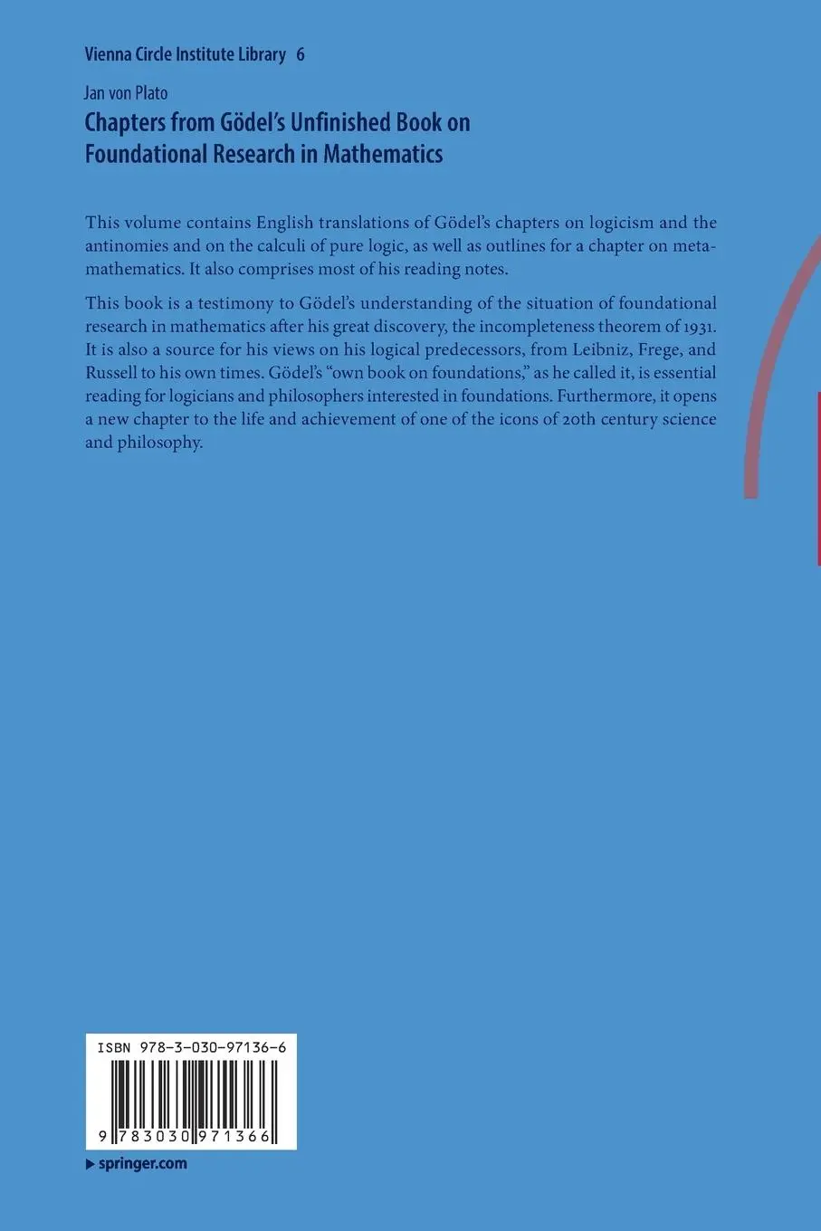 Rückseite: 9783030971366 | Chapters from Gödel's Unfinished Book on Foundational Research in...
