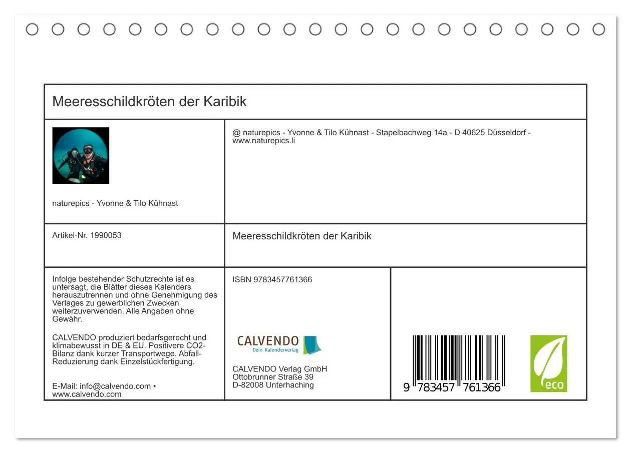 Bild: 9783457761366 | Meeresschildkröten der Karibik (Tischkalender 2026 DIN A5 quer),...
