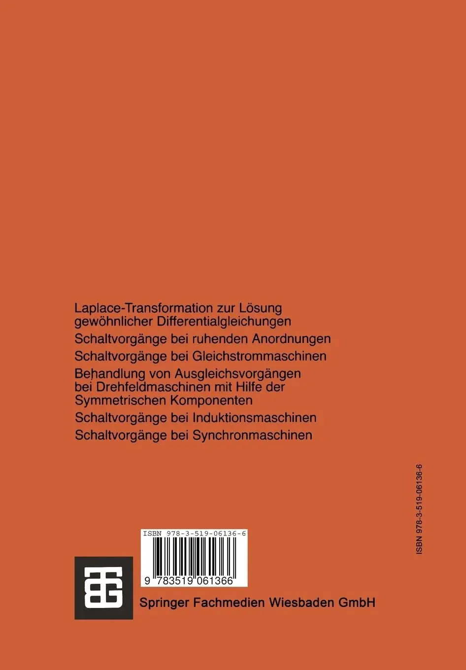 Rückseite: 9783519061366 | Ausgleichsvorgänge bei elektrischen Antrieben | Hans-Otto Seinsch