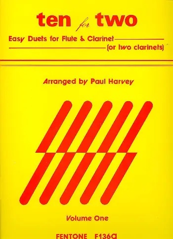 Cover: 9790230001366 | Ten for Two Volume 1 | Easy duets for flute and clarinet | Paul Harvey
