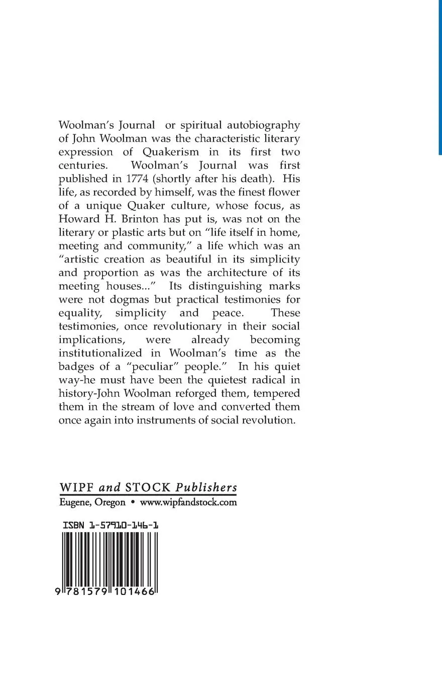Rückseite: 9781579101466 | Journal of John Woolman and a Plea for the Poor | John Woolman | Buch