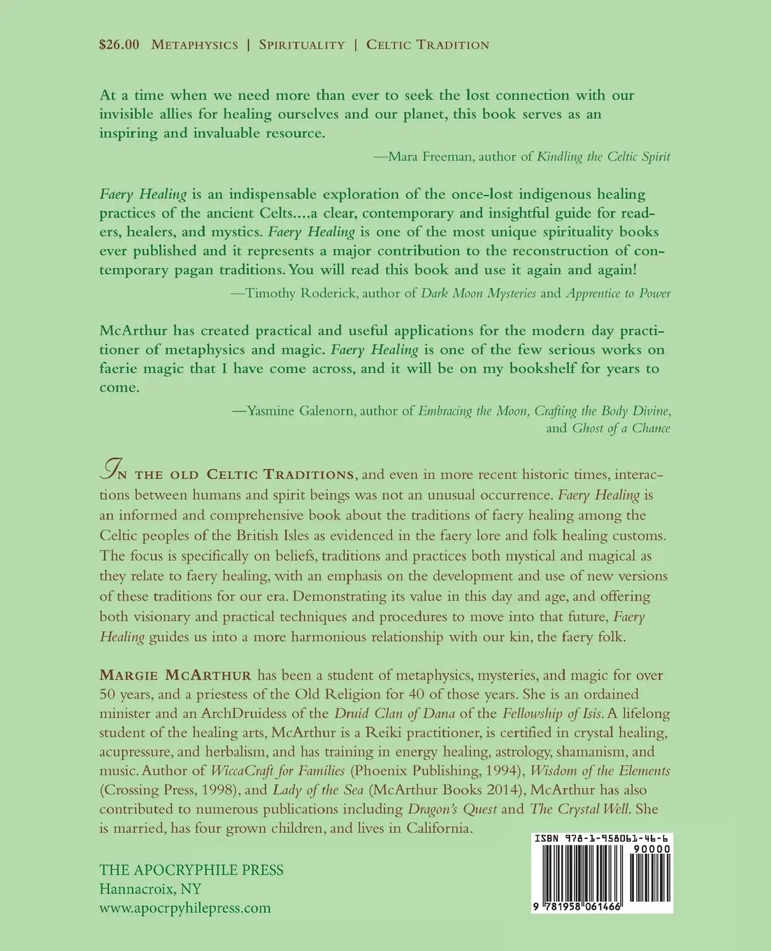 Rückseite: 9781958061466 | Faery Healing | The Lore and the Legacy | Margie McArthur | Buch