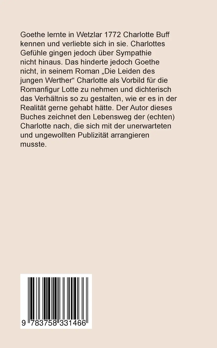Rückseite: 9783758331466 | Goethes Werther und Lottes Leiden | Klaus Le Vrang | Taschenbuch