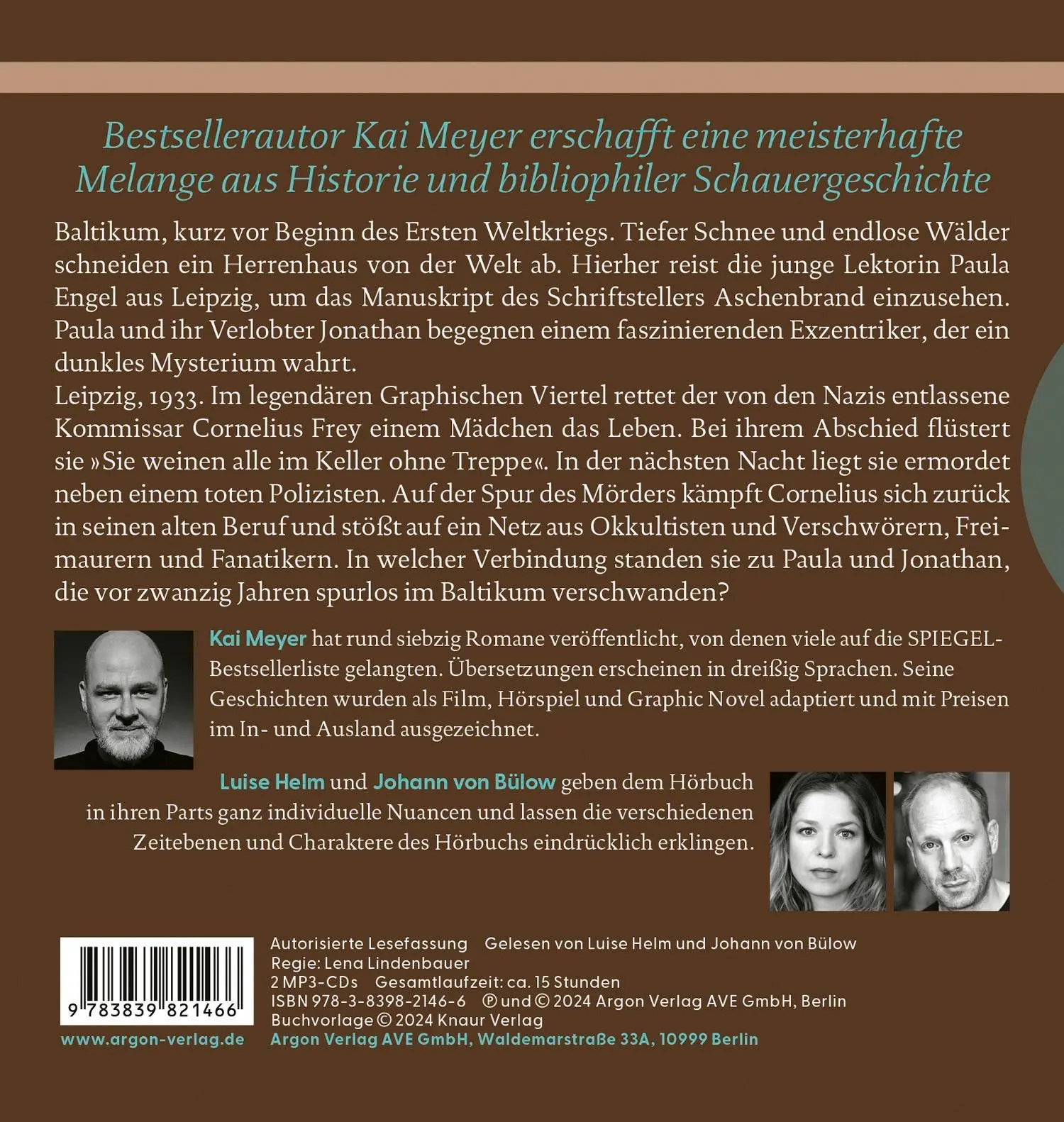 Rückseite: 9783839821466 | Das Haus der Bücher und Schatten | Kai Meyer | MP3 | 2 Audio-CDs