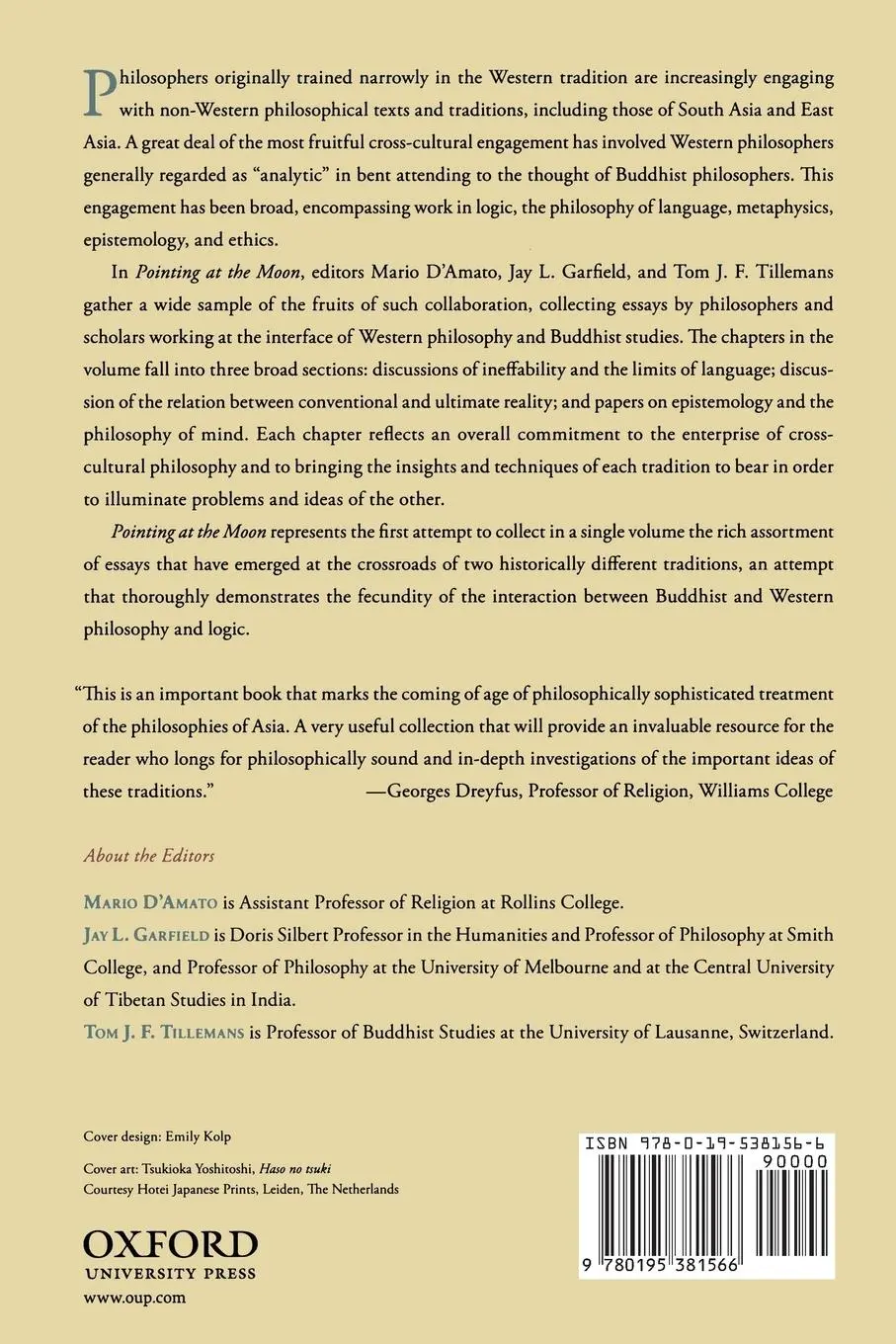 Rückseite: 9780195381566 | Pointing at the Moon | Buddhism, Logic, Analytic Philosophy | Buch