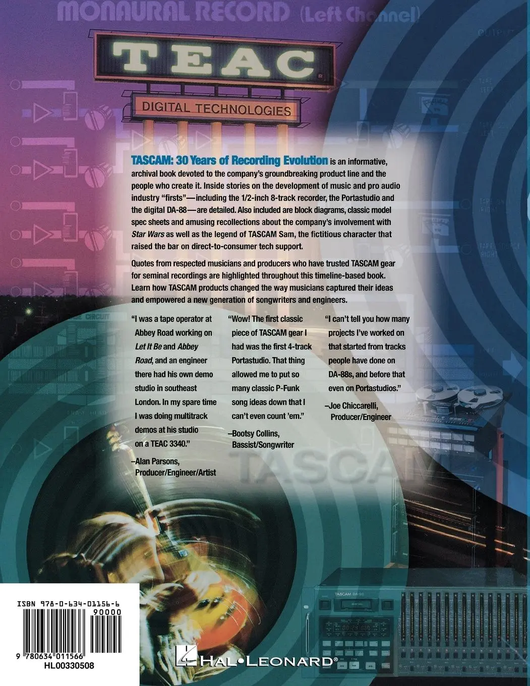 Rückseite: 9780634011566 | TASCAM | 30 Years of Recording Evolution | Randy Alberts | Taschenbuch