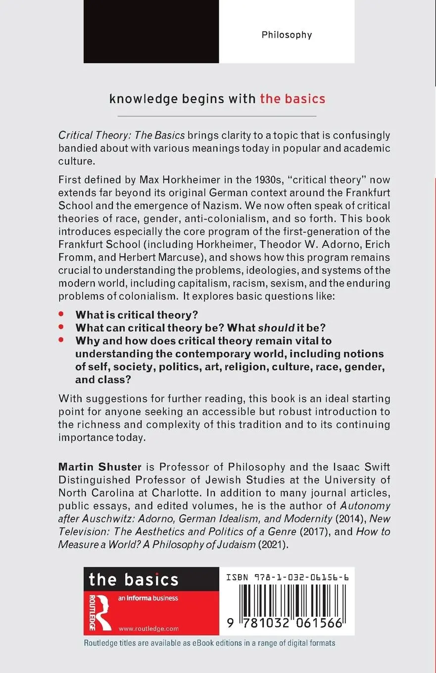 Rückseite: 9781032061566 | Critical Theory | The Basics | Martin Shuster | Taschenbuch | Englisch