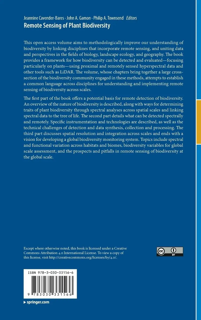 Rückseite: 9783030331566 | Remote Sensing of Plant Biodiversity | Jeannine Cavender-Bares (u. a.)
