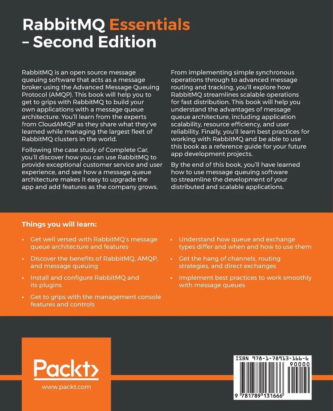 Rückseite: 9781789131666 | RabbitMQ Essentials - Second Edition | Lovisa Johansson (u. a.) | Buch