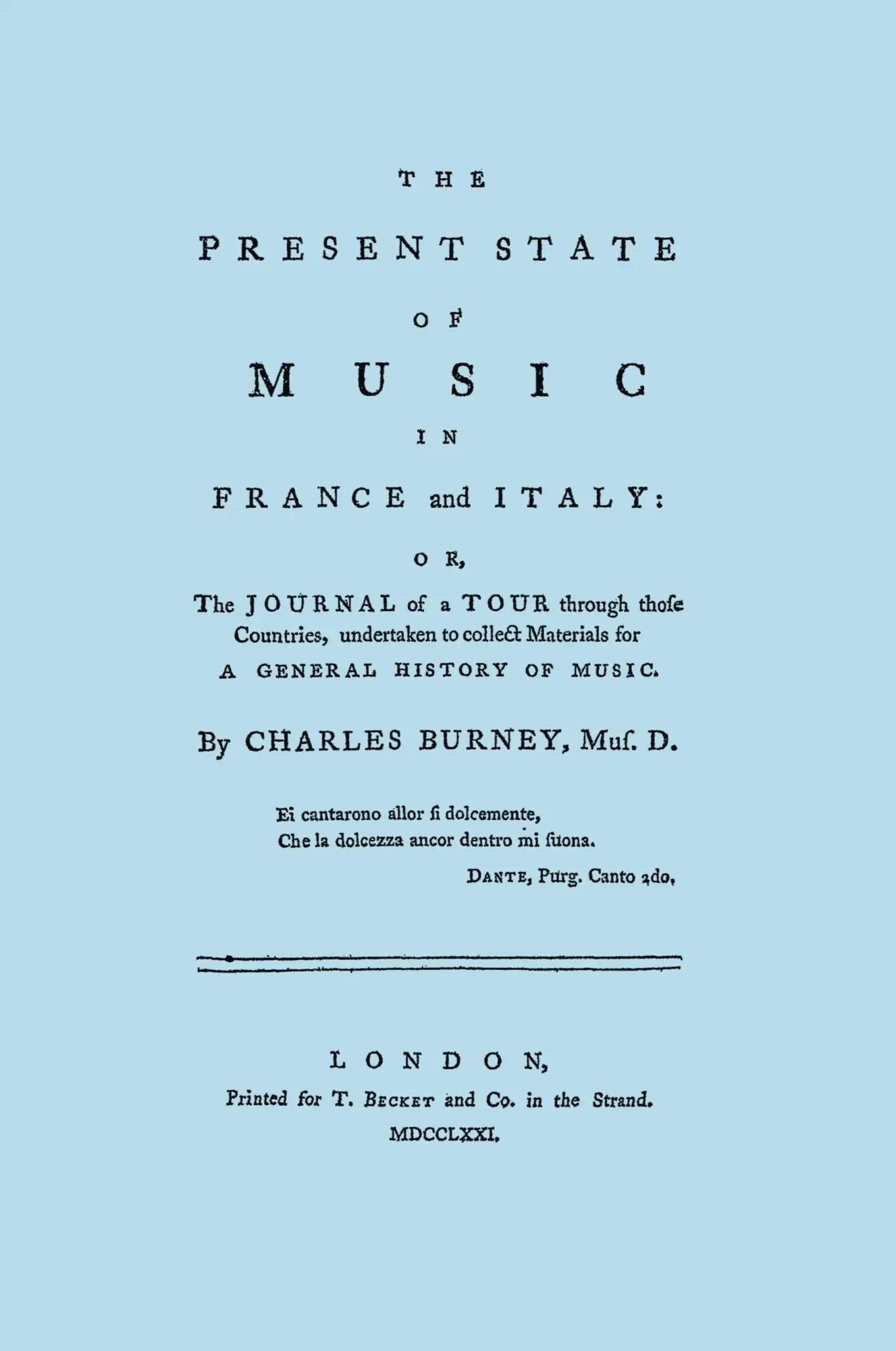 Cover: 9781904331766 | The Present State of Music in France and Italy. [Facsimile of 1771...
